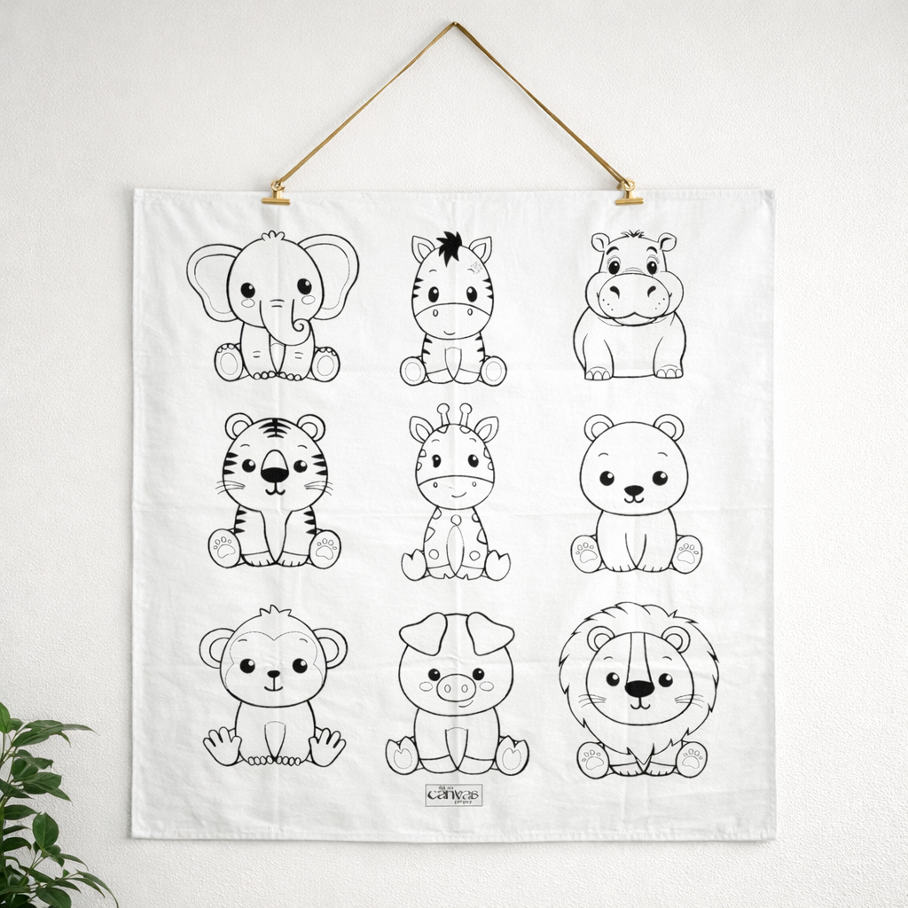 The Washable Colouring Canvas - Baby Animals